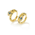 High Quality Colorful Crystal Zirconia Snake Earrings Punk Style Gold Color Small Hoop Earrings Jewelry