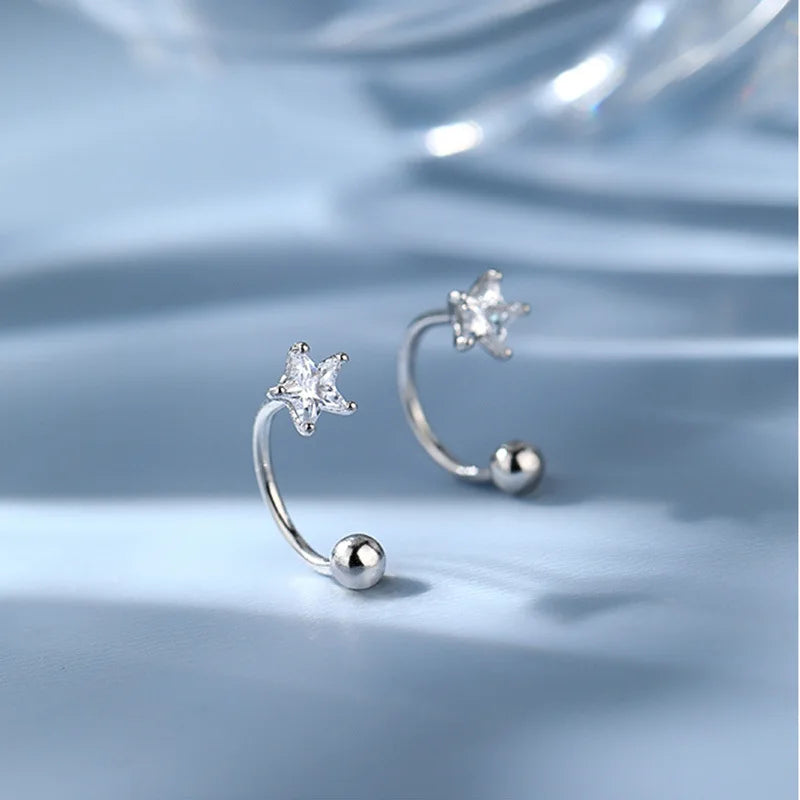VENTFILLE 925 Silber Stern Blitz Kristall Sommer Klein Frisch Weiblich 2022 Neue Trendy Persönlichkeit Ohrringe