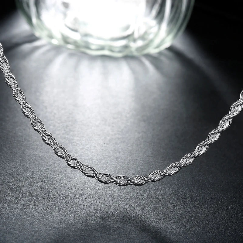 Aravant Collar de Plata 925 de 4 mm con Cadena de Serpiente Retorcida para Mujer, Joyería de Moda