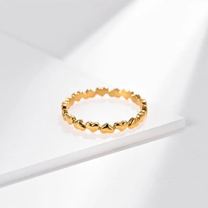 3mm Edelstahl Herz Ewigkeit Ring Ehering für Frauen Mädchen Größe 5-11