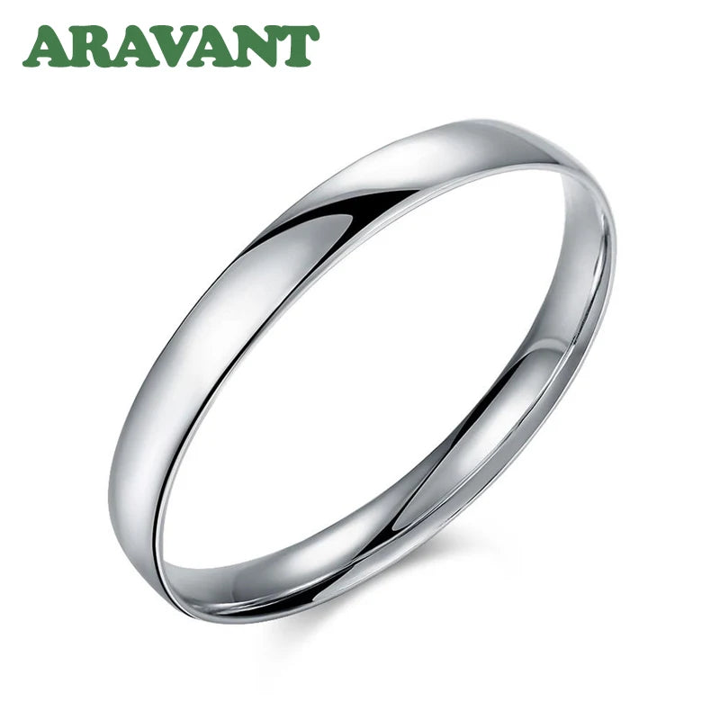 Aravant 925er Silber 10MM Glattes Armband & Armreif für Männer und Frauen Modeschmuck Geschenke