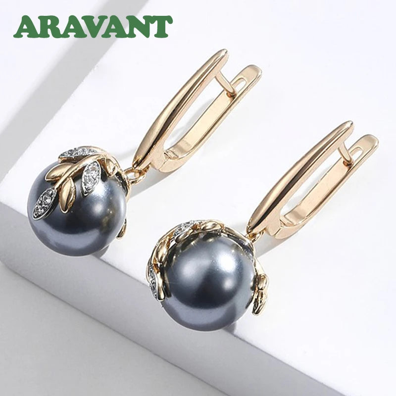 925er Silber 18K Gold Schwarze Perle Lange Ohrhänger Für Damen Modeschmuck Geschenk