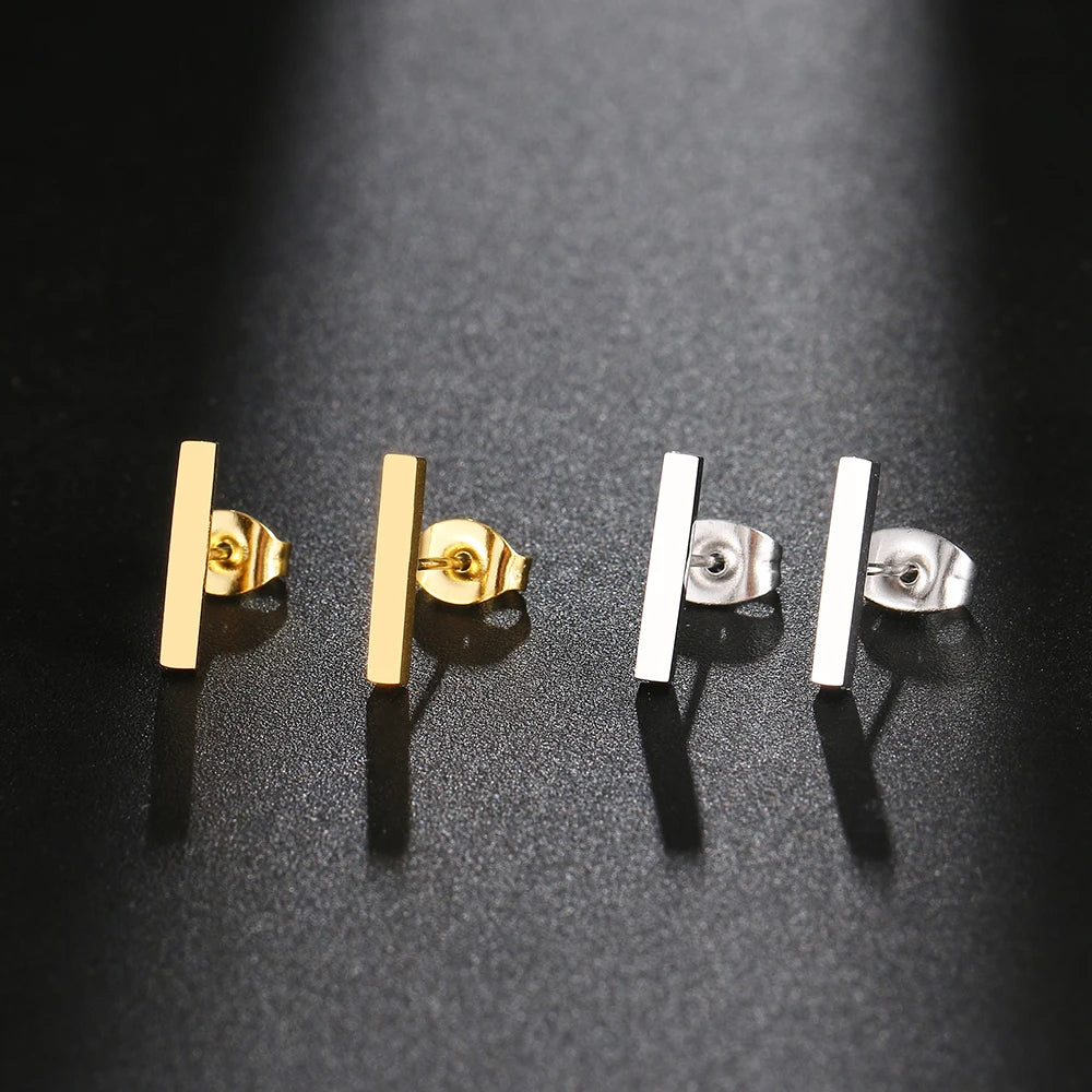Edelstahl-Ohrringe Minimalistischer Stab Modische Ohrstecker Klassische einfache Ohrringe für Frauen 2022 Schmuck Hochzeit Party NEU