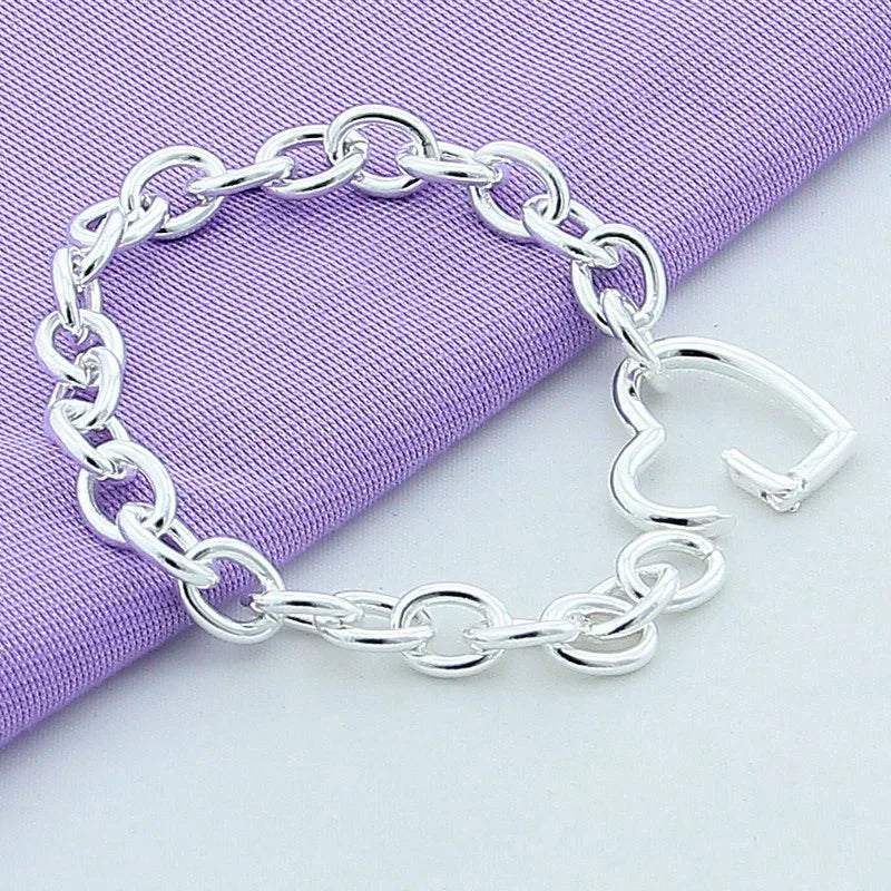 Damen-Armbänder Silber Herz Schnalle Armband für Frauen Romantische Armbänder Silber 925 Schmuck