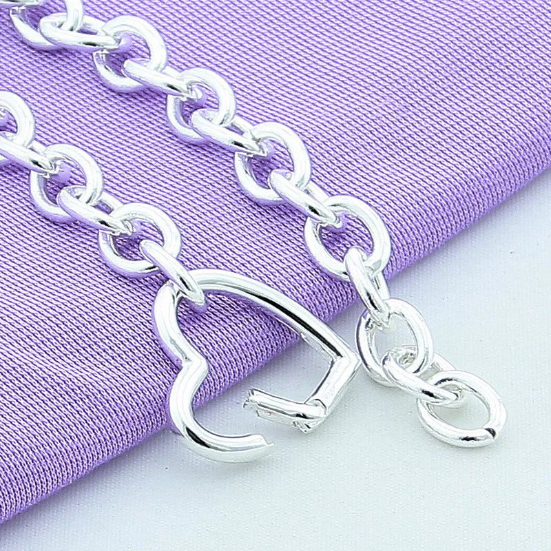 Damen-Armbänder Silber Herz Schnalle Armband für Frauen Romantische Armbänder Silber 925 Schmuck