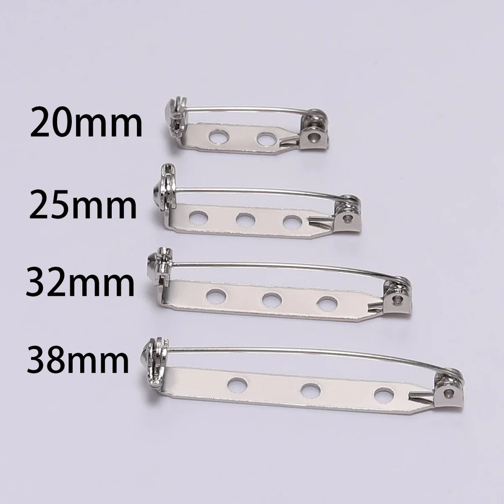 20-50 unidades de 20 25 32 38mm Pin de Broche con Cierre de Seguridad Base en Blanco Soporte para Placa para Fabricación de Joyas DIY Suministros