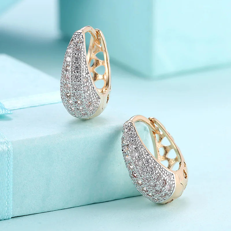 Aravant Pendientes de Aro de Plata 925 Bañados en Oro 18K con Circonitas para Mujer, Joyería de Moda para Boda