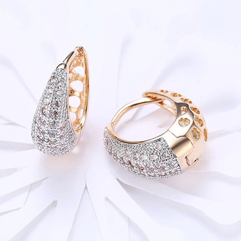 Aravant Pendientes de Aro de Plata 925 Bañados en Oro 18K con Circonitas para Mujer, Joyería de Moda para Boda