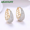 Aravant 925er Silber 18K Gold Zirkon Kristall Creolen für Damen Hochzeit Modeschmuck