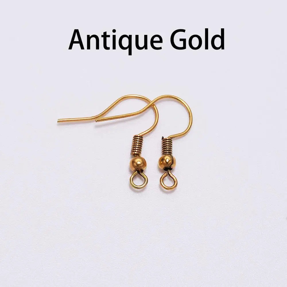 100 unidades 17x20mm Fornituras para Pendientes Cierres Ganchos Accesorios para Fabricación de Joyas DIY Ganchos de Aleación para Pendientes Accesorios