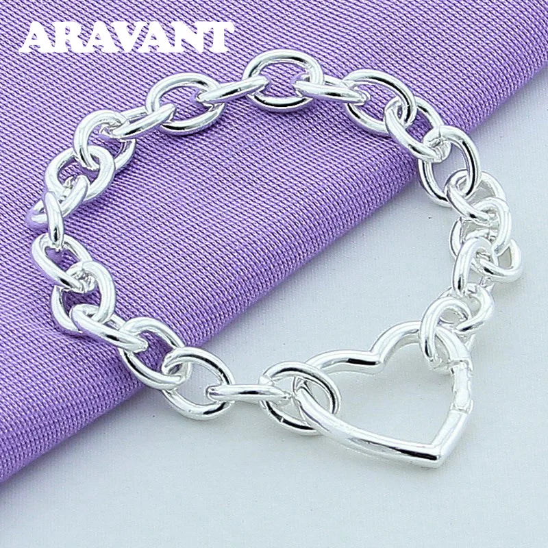 Damen-Armbänder Silber Herz Schnalle Armband für Frauen Romantische Armbänder Silber 925 Schmuck