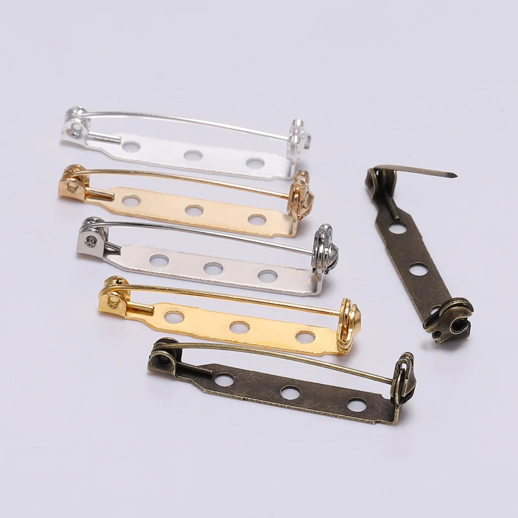 20-50 unidades de 20 25 32 38mm Pin de Broche con Cierre de Seguridad Base en Blanco Soporte para Placa para Fabricación de Joyas DIY Suministros