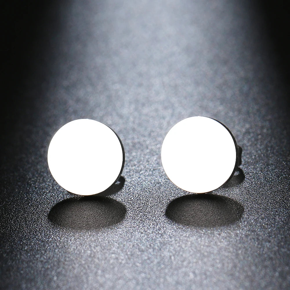 Edelstahl-Ohrringe, minimalistisch, rund, modische Ohrstecker, klassische, schlichte Ohrringe für Damen, Schmuck für Hochzeiten und Partys 2022