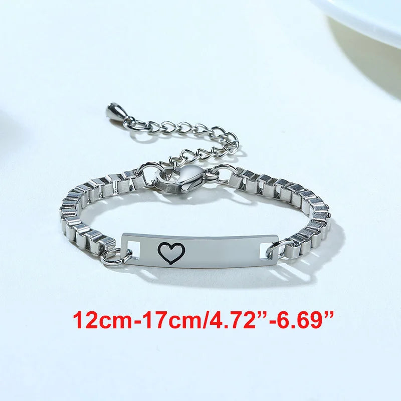 Personalisierte Armbänder mit Gravur für Namen und Geburtsdatum, persönliches Geburtstagsgeschenk für kleine Jungen und Mädchen, Edelstahlarmband