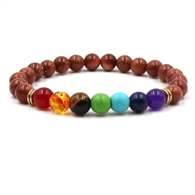 8MM Naturstein Perlenarmbänder für Frauen Männer Paar Lavagestein Heilung Balance Perlen Reiki Buddha Chakra Armreif Schmuck