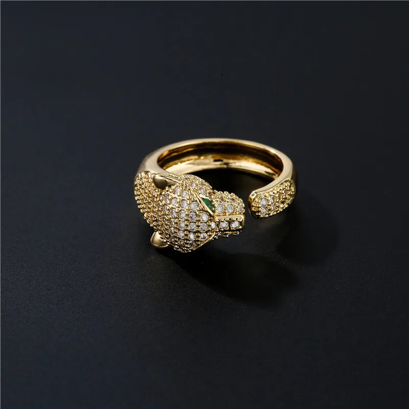 Modischer, vollständig mit Zirkonia besetzter Tierring, offener Persönlichkeitsring, Unisex-Ring, Party-Schmuckgeschenk, Dropshipping