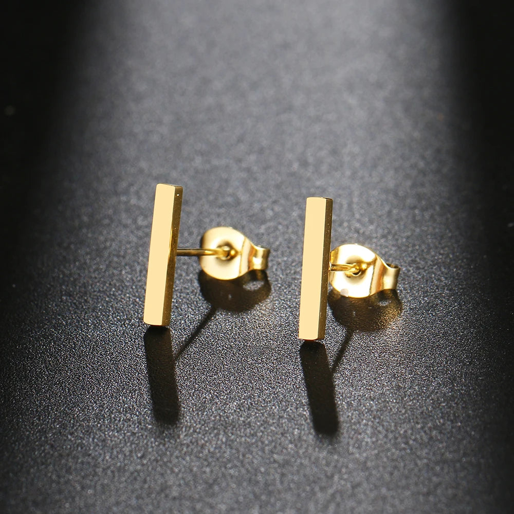 Edelstahl-Ohrringe Minimalistischer Stab Modische Ohrstecker Klassische einfache Ohrringe für Frauen 2022 Schmuck Hochzeit Party NEU