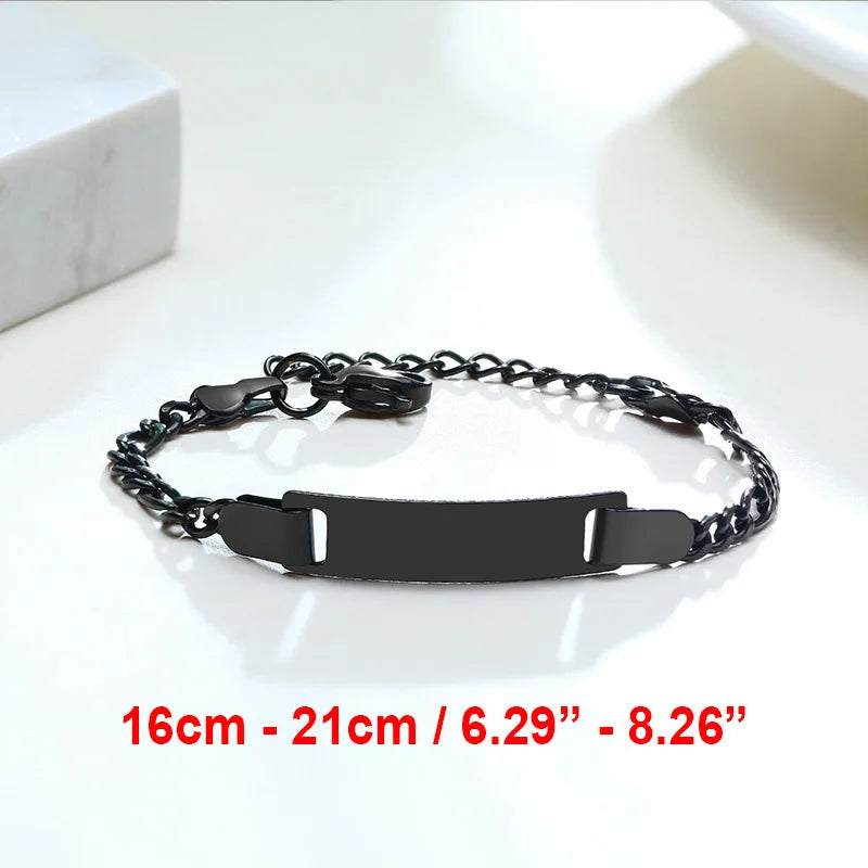 Personalisierte Armbänder mit Gravur für Namen und Geburtsdatum, persönliches Geburtstagsgeschenk für kleine Jungen und Mädchen, Edelstahlarmband