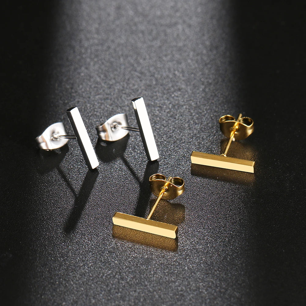 Edelstahl-Ohrringe Minimalistischer Stab Modische Ohrstecker Klassische einfache Ohrringe für Frauen 2022 Schmuck Hochzeit Party NEU