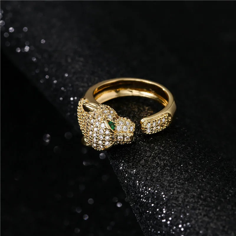 Modischer, vollständig mit Zirkonia besetzter Tierring, offener Persönlichkeitsring, Unisex-Ring, Party-Schmuckgeschenk, Dropshipping
