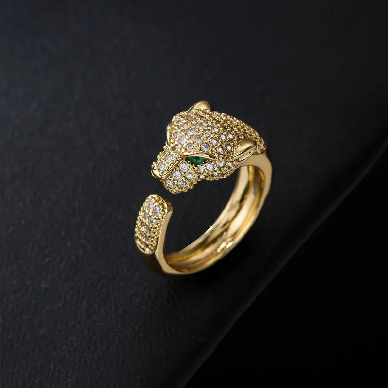 Modischer, vollständig mit Zirkonia besetzter Tierring, offener Persönlichkeitsring, Unisex-Ring, Party-Schmuckgeschenk, Dropshipping