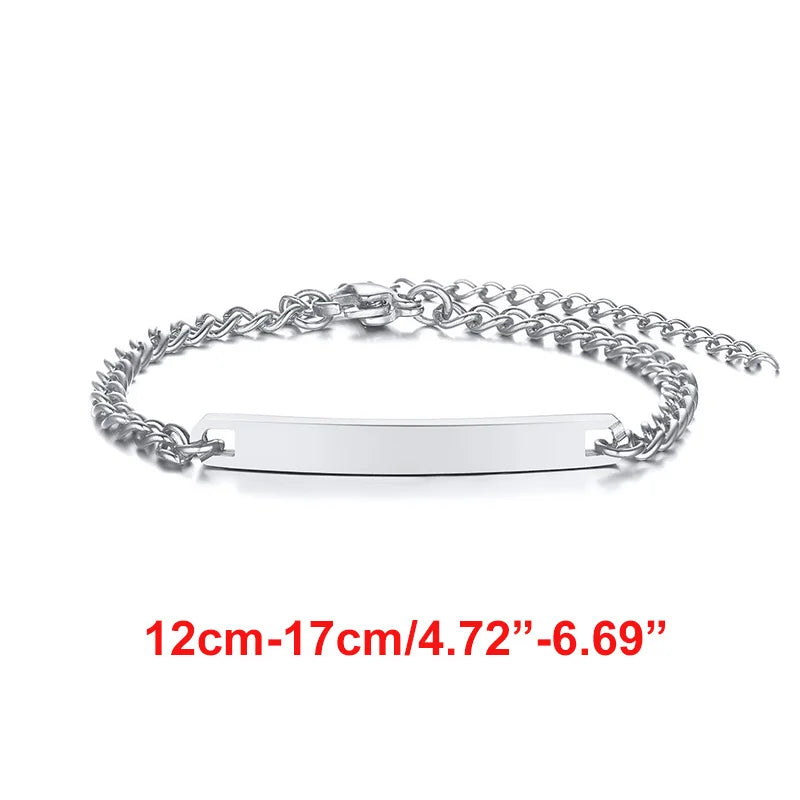 Personalisierte Gravur-Armbänder mit Geburtsdatum, persönliches Geburtstagsgeschenk, Edelstahlarmband