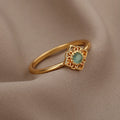 Mode Opal Fingerringe für Frauen Edelstahl Verstellbarer Paar Geometrischer Ring Handgefertigter Ästhetischer Schmuck Anillos Geschenk