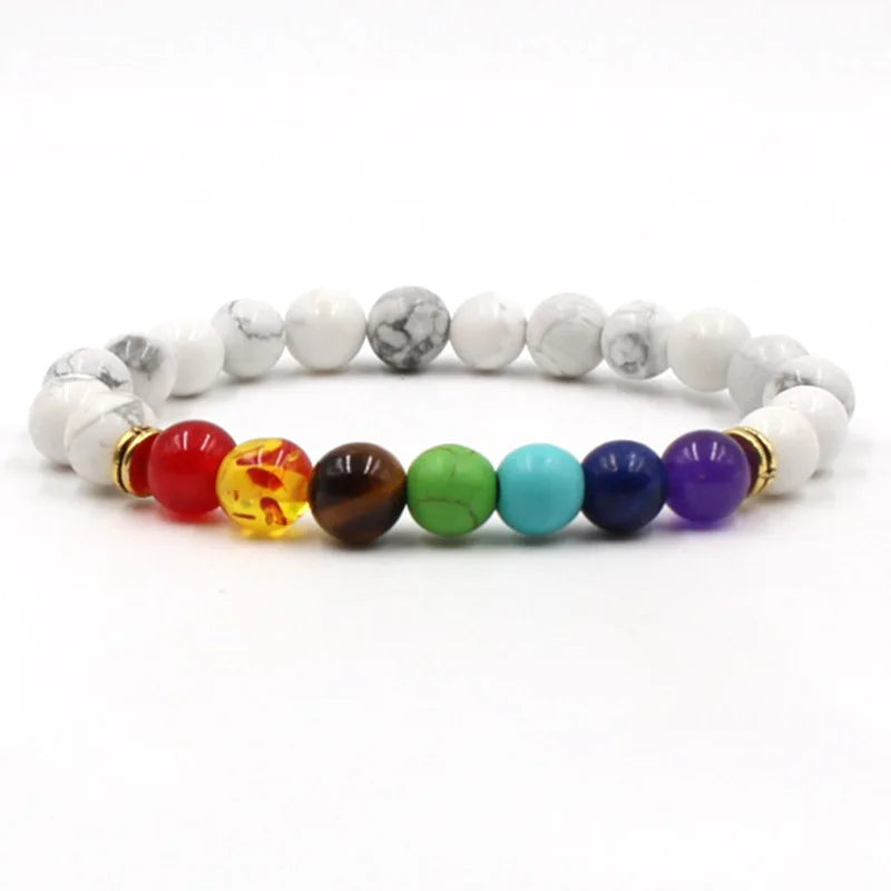 8MM Naturstein Perlenarmbänder für Frauen Männer Paar Lavagestein Heilung Balance Perlen Reiki Buddha Chakra Armreif Schmuck
