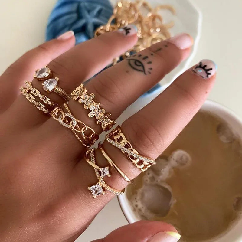 Damen Blumen Offene Ringe Für Frauen Edelstahl Zirkonia Blumen Offener Verstellbarer Ring Schmuck Studenten Mädchen Geschenk