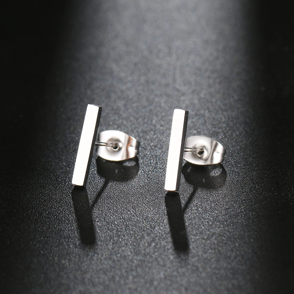 Edelstahl-Ohrringe Minimalistischer Stab Modische Ohrstecker Klassische einfache Ohrringe für Frauen 2022 Schmuck Hochzeit Party NEU