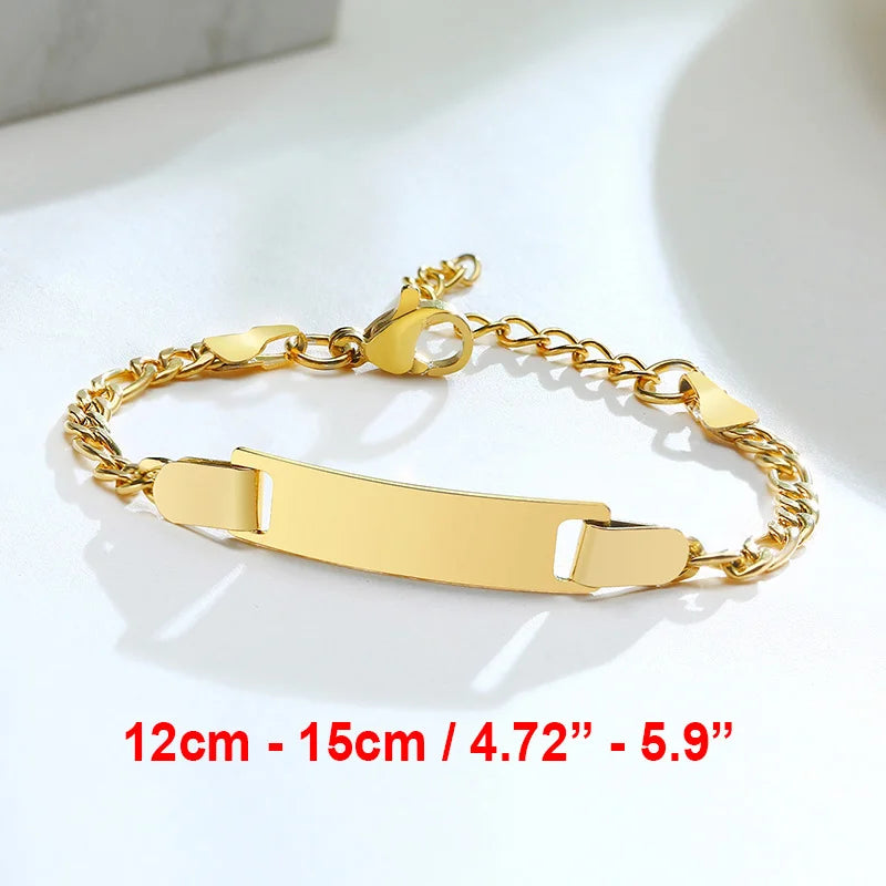 Vnox Individuelle Baby Mädchen Armbänder, Antiallergisches Edelstahlarmband für frischgebackene Mütter, Personalisiertes Namens-Geburtstagsgeschenk für Jungen und Mädchen