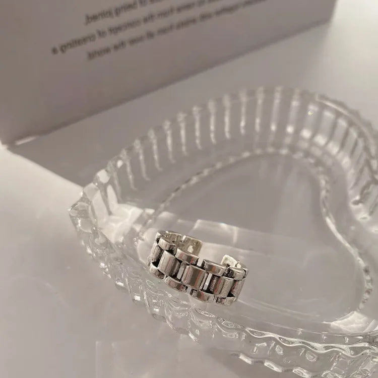 VENTFILLE 925 Sterling Silber Fingerringe Neue Mode Kreative Kreuz Hohlkette Geometrischer Partyschmuck Geschenke