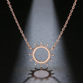 DOTIFI 316L Stainless Steel Necklace Best Circle Irregular Sun Hollow Out Round Pendant Necklaces For Women Jewelry Gifts