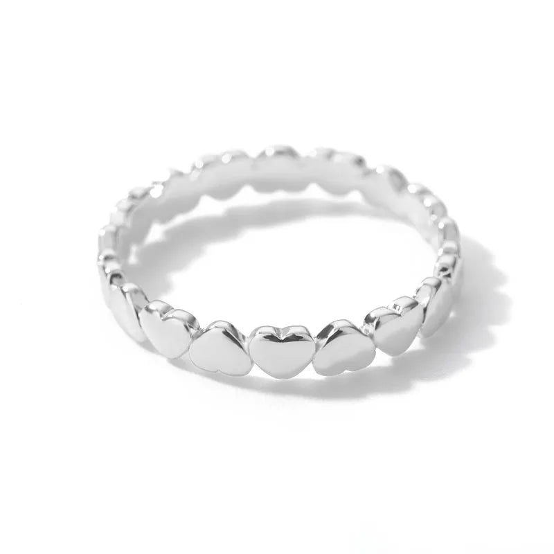 Edelstahl Herzringe für Frauen Heiratsantrag Verlobung Hochzeitsring Vintage Schmuck Anillos Valentinstagsgeschenk