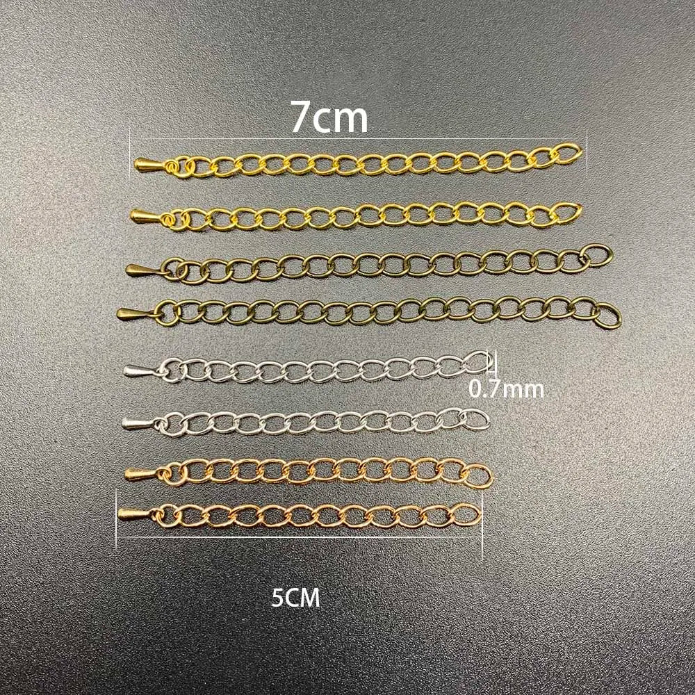 20 Stück/Los 50-70 mm verlängerte Verlängerungs-Endkette Verbinder Wassertropfen-Endperlen für die Schmuckherstellung von Armbändern und Halsketten