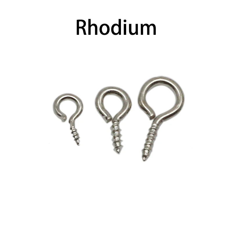 100-200 unidades de mini ganchos de ojo, cierres de tornillo dorados, conectores, colgantes, ganchos roscados para hacer joyas, accesorios