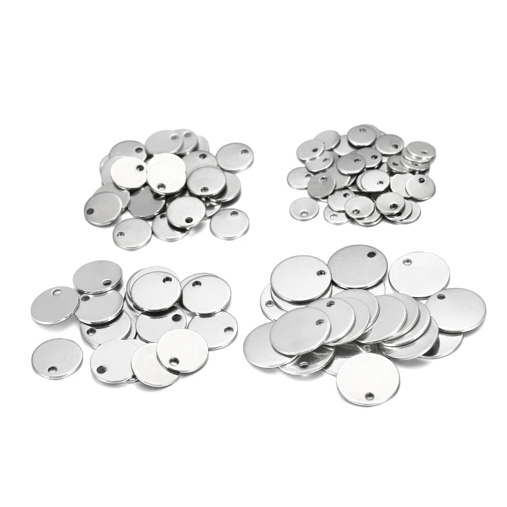 10-50 Piezas de Acero Inoxidable Dorado, Placas de Identificación Personalizadas, Óvalos en Forma de Corazón, Dijes, Colgantes para Suministros de Fabricación de Joyería DIY
