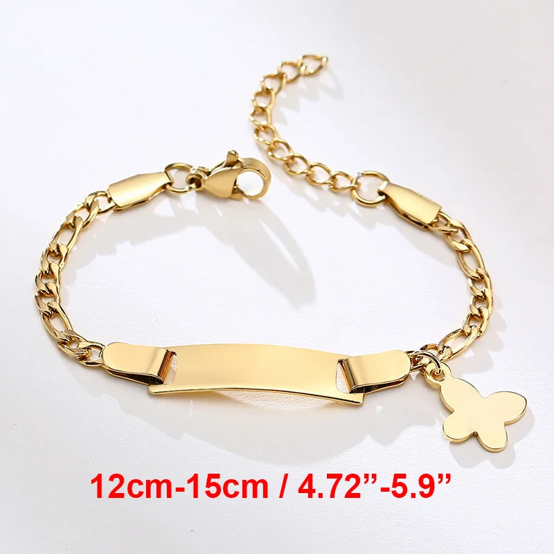 Vnox Individuelle Baby Mädchen Armbänder, Antiallergisches Edelstahlarmband für frischgebackene Mütter, Personalisiertes Namens-Geburtstagsgeschenk für Jungen und Mädchen