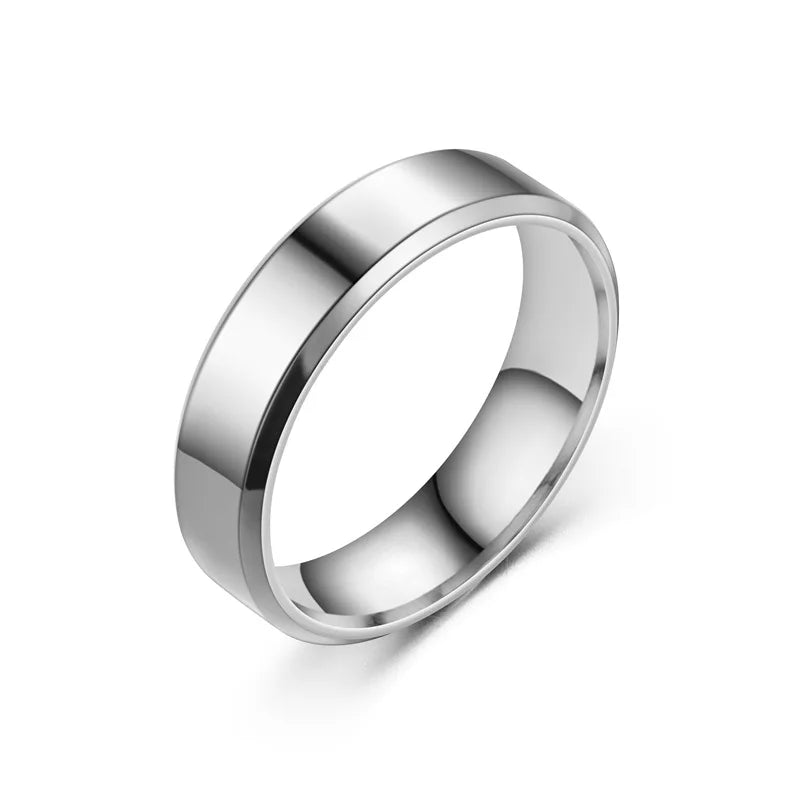 Edelstahl Schwarze Ringe für Frauen Eheringe Herren Schmuck Breite 6mm Benutzerdefinierte Gravur Name Logo