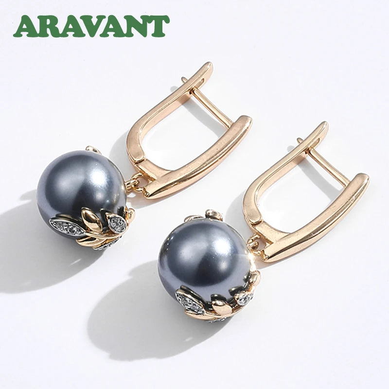 925er Silber 18K Gold Schwarze Perle Lange Ohrhänger Für Damen Modeschmuck Geschenk