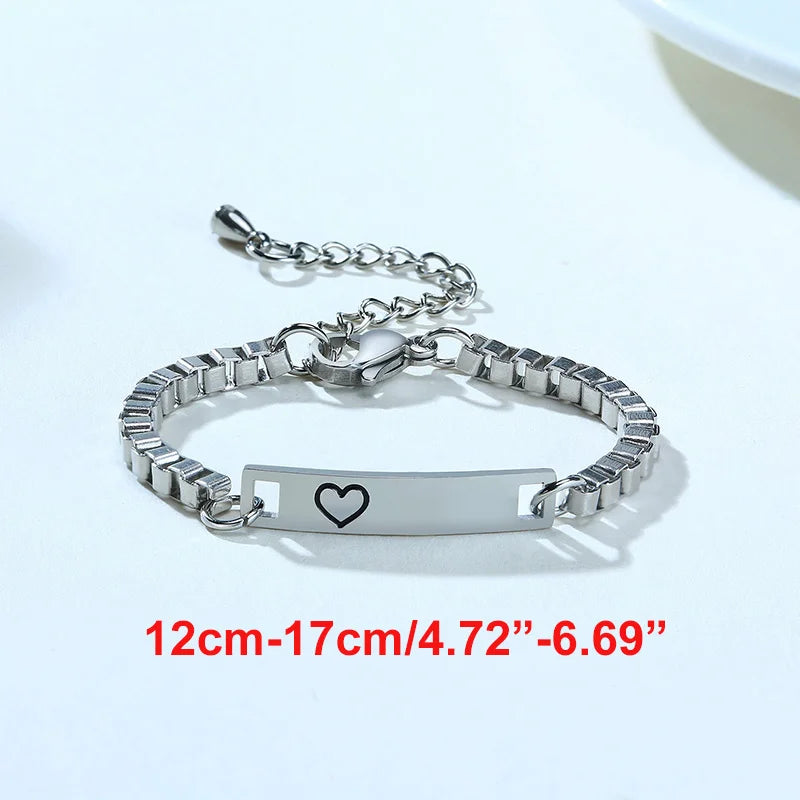 Vnox Individuelle Baby Mädchen Armbänder, Antiallergisches Edelstahlarmband für frischgebackene Mütter, Personalisiertes Namens-Geburtstagsgeschenk für Jungen und Mädchen