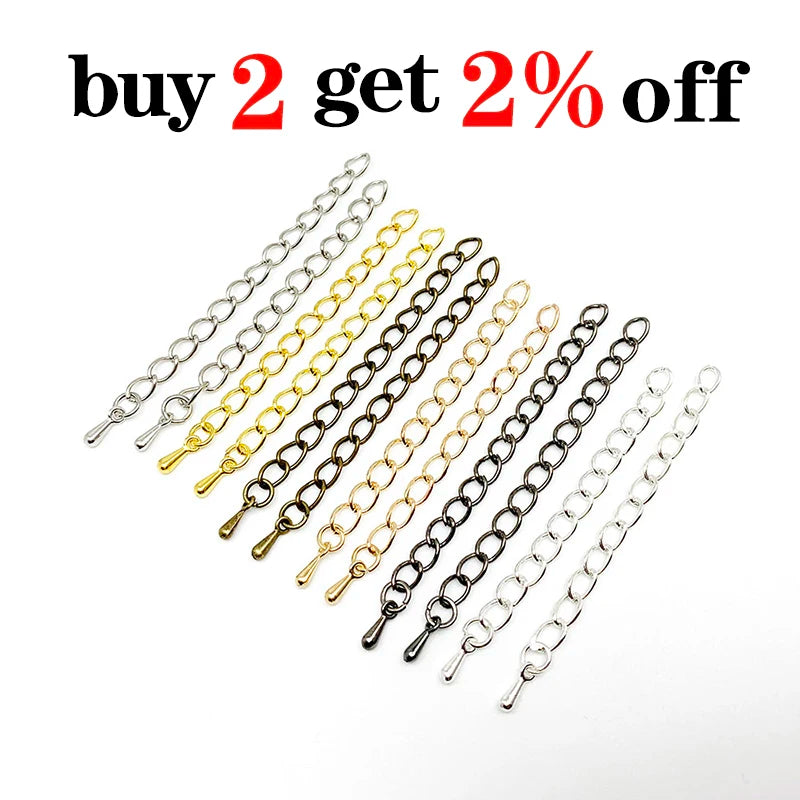 20 Stück/Los 50-70 mm verlängerte Verlängerungs-Endkette Verbinder Wassertropfen-Endperlen für die Schmuckherstellung von Armbändern und Halsketten
