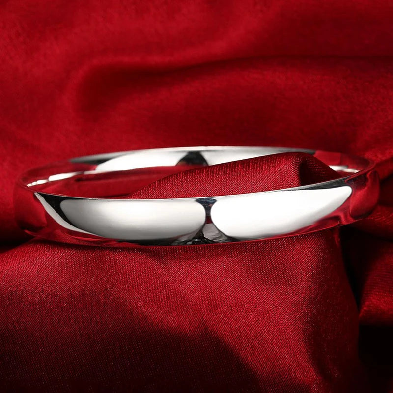 Aravant 925er Silber 10MM Glattes Armband & Armreif für Männer und Frauen Modeschmuck Geschenke