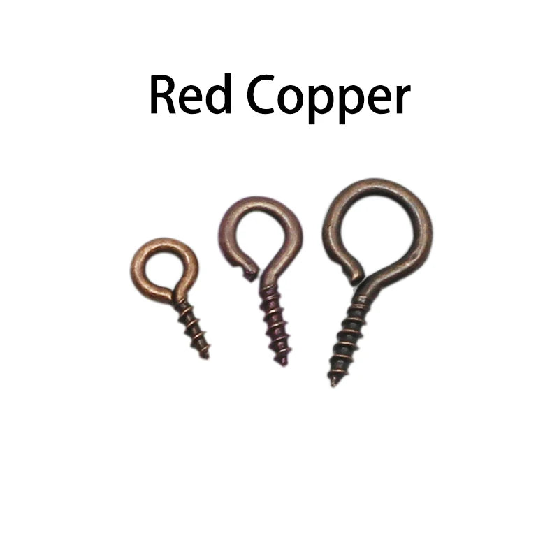 100-200 unidades de mini ganchos de ojo, cierres de tornillo dorados, conectores, colgantes, ganchos roscados para hacer joyas, accesorios