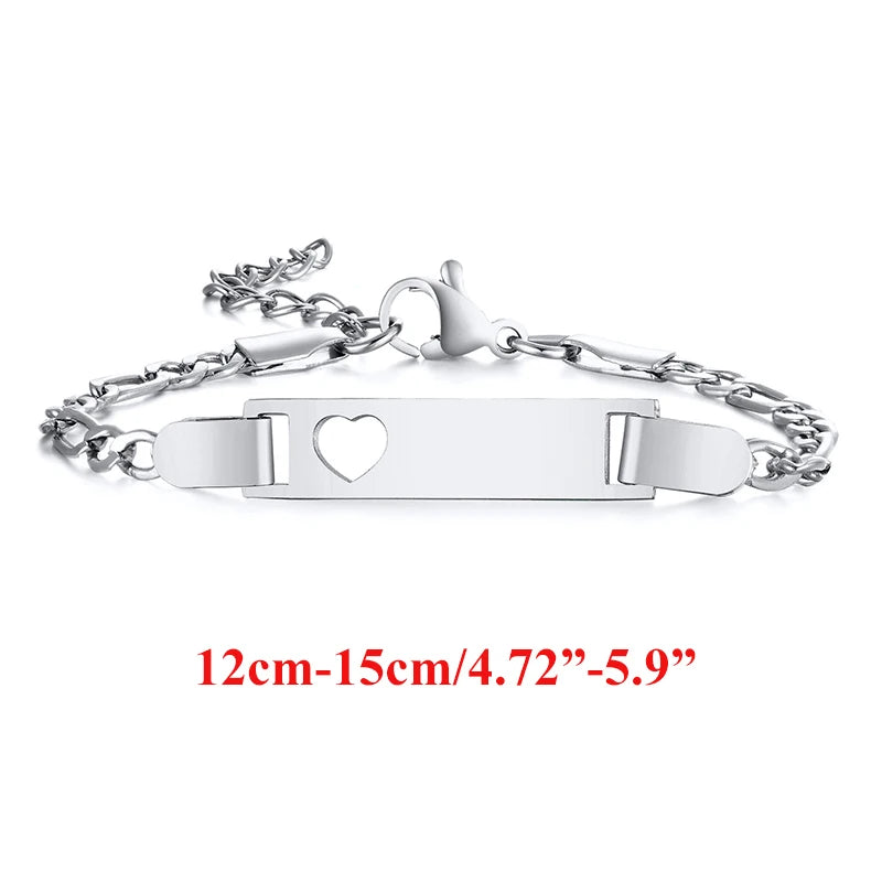 Personalisierte Armbänder mit Gravur für Namen und Geburtsdatum, persönliches Geburtstagsgeschenk für kleine Jungen und Mädchen, Edelstahlarmband