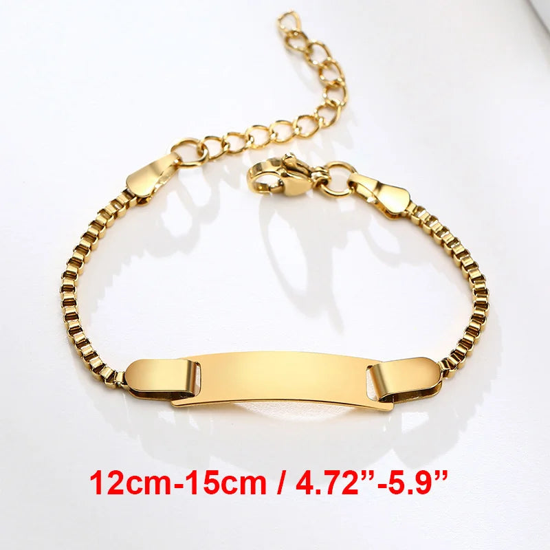 Personalisierte Armbänder mit Gravur für Namen und Geburtsdatum, persönliches Geburtstagsgeschenk für kleine Jungen und Mädchen, Edelstahlarmband