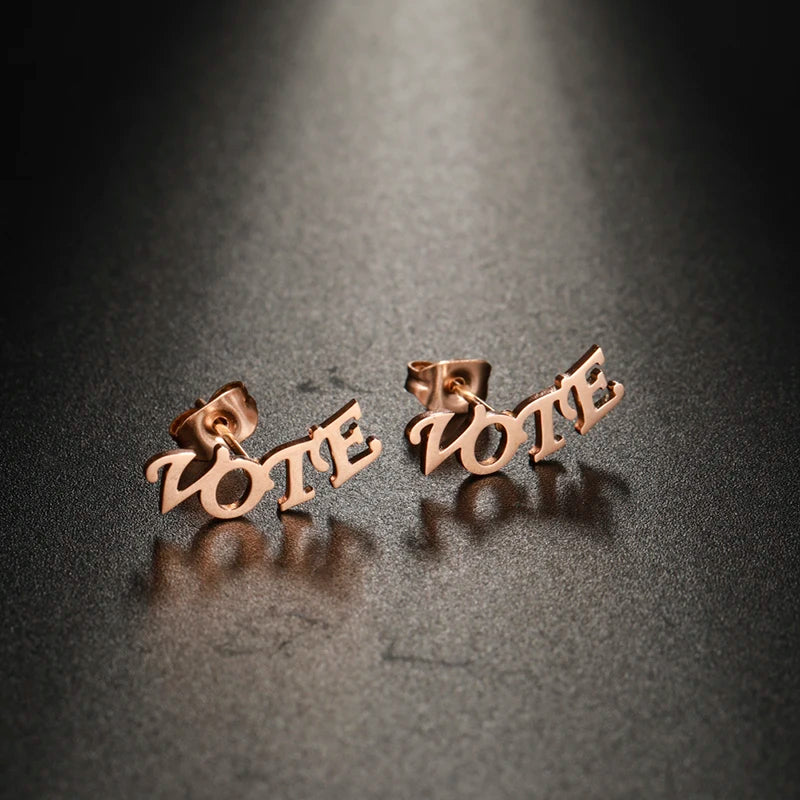 Sipuris Custom Name Logo Stud Earrings Stainless Steel Personalized Initial Nameplate Fashion Jewelry For Women Weddings Gifts