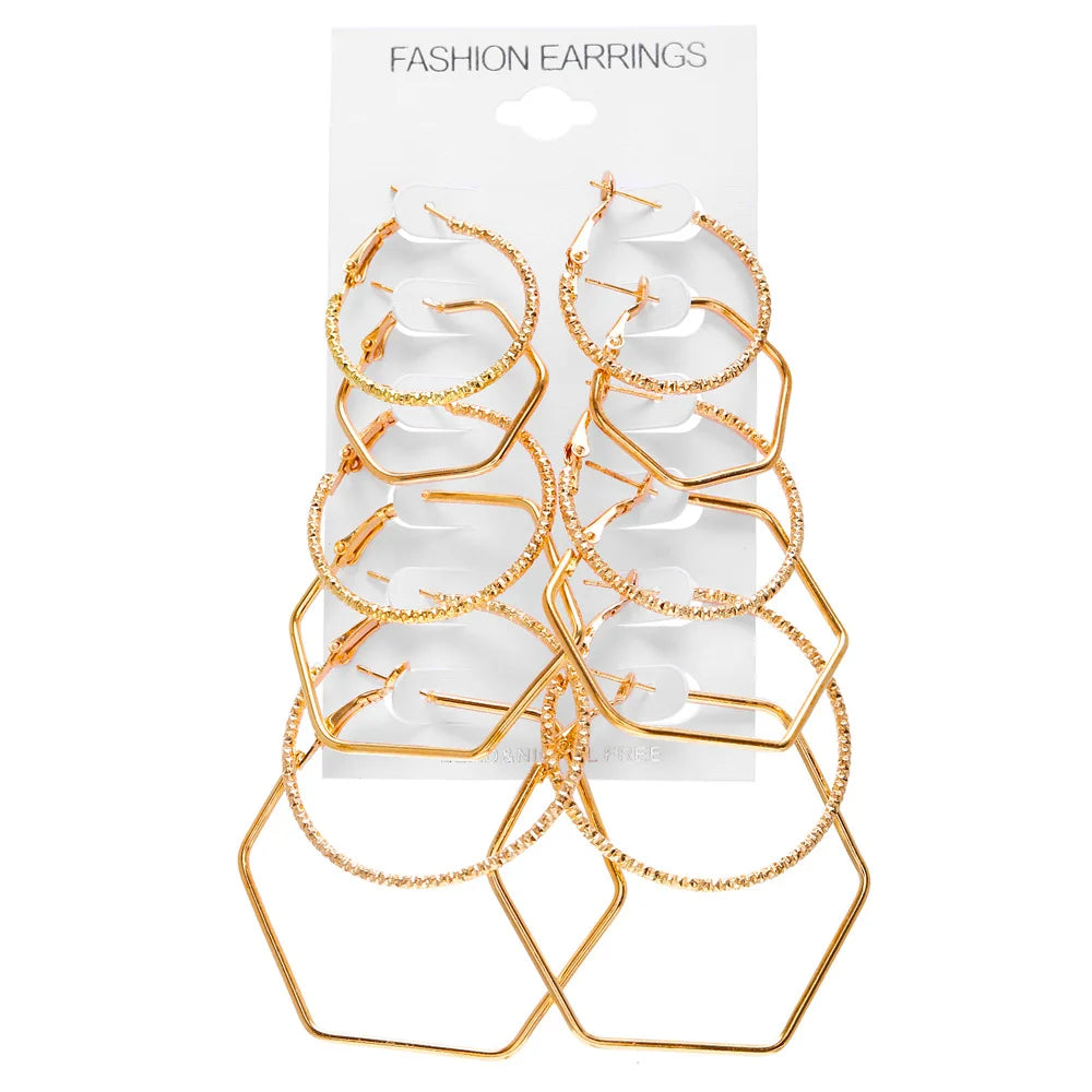 Modische, hyperbolische Creolen für Frauen, gold-silberfarben, kleine, große Polygon-Kreis-Ohrringe, weiblicher trendiger Schmuck als Geschenk