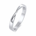 Möbius-Ehering für Damen, filigraner, endloser Twist-Knoten aus Edelstahl, Infinity-Verlobungsring