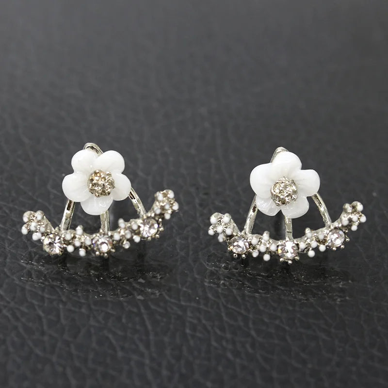 Pendientes pequeños coreanos con forma de margarita dulce para mujer, con circonitas, diseño de flores, pendientes de moda para niñas, regalo de joyería para fiesta